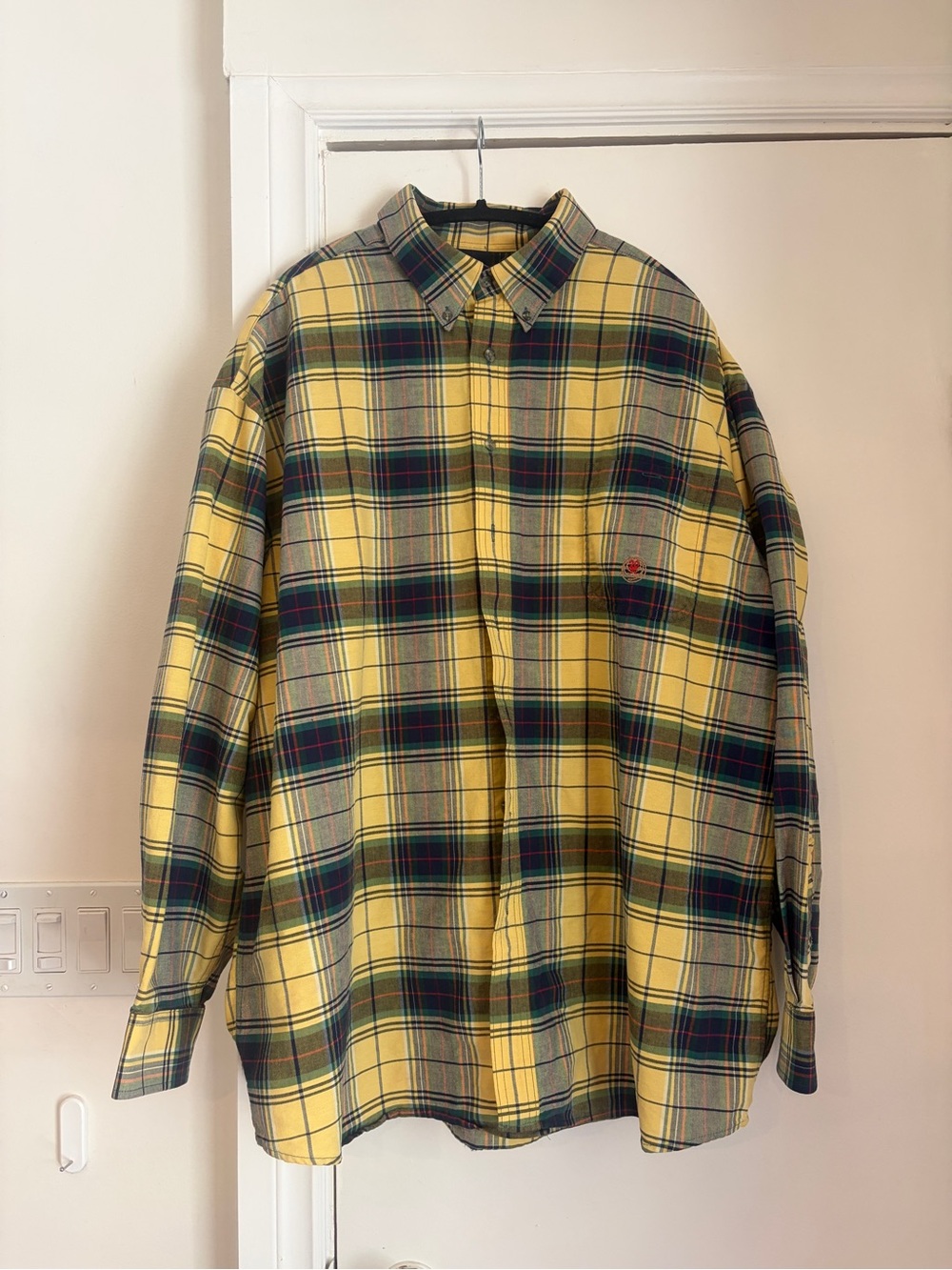 Vintage TwentyX Yellow Green black and red Plaid Button-Up Shirt